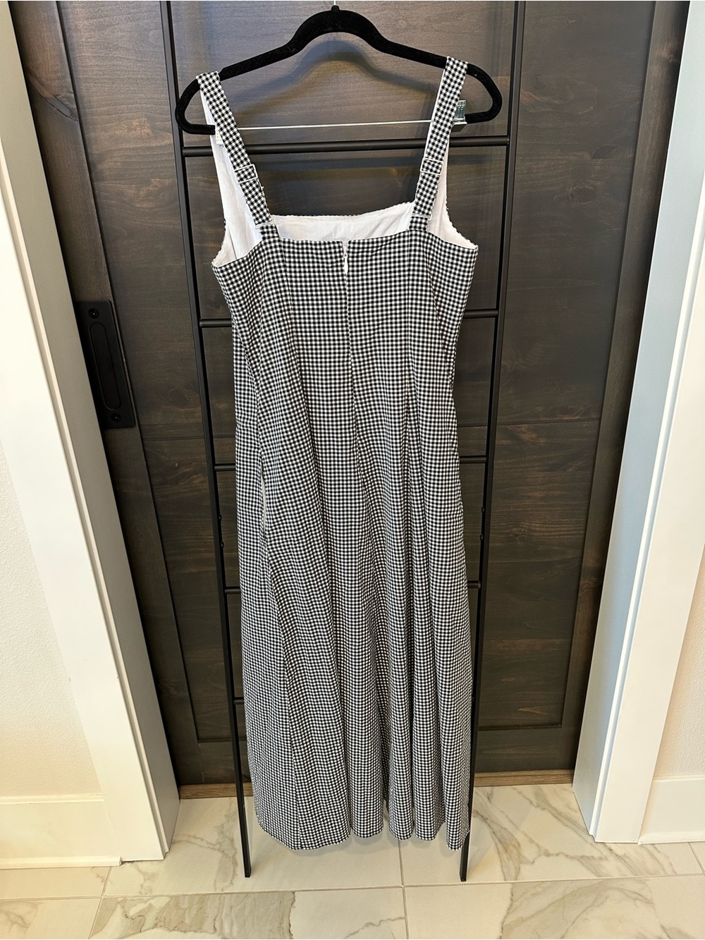 Abercrombie & Fitch Black and White Gingham Maxi Dress - Picture 4 of 4